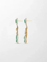 Emerald and Diamond Bloom Chandelier Earrings