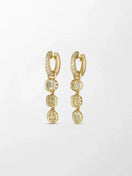 Split Bezel Drop Earrings