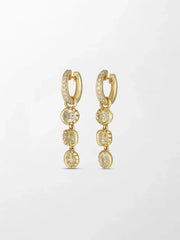 Split Bezel Drop Earrings