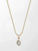 Split Bezel Midnight Pendant with Ball Chain