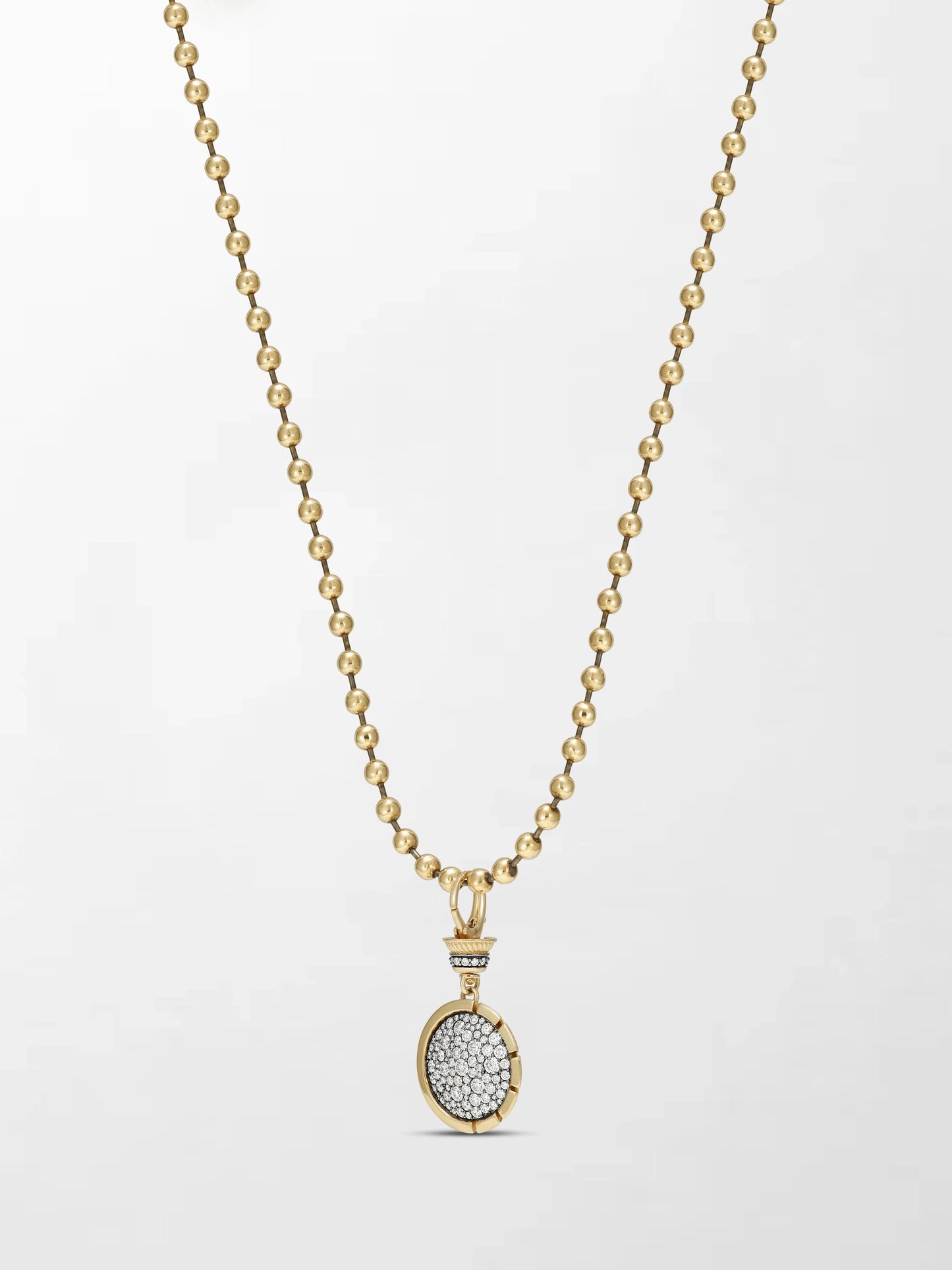 Split Bezel Midnight Pendant with Ball Chain