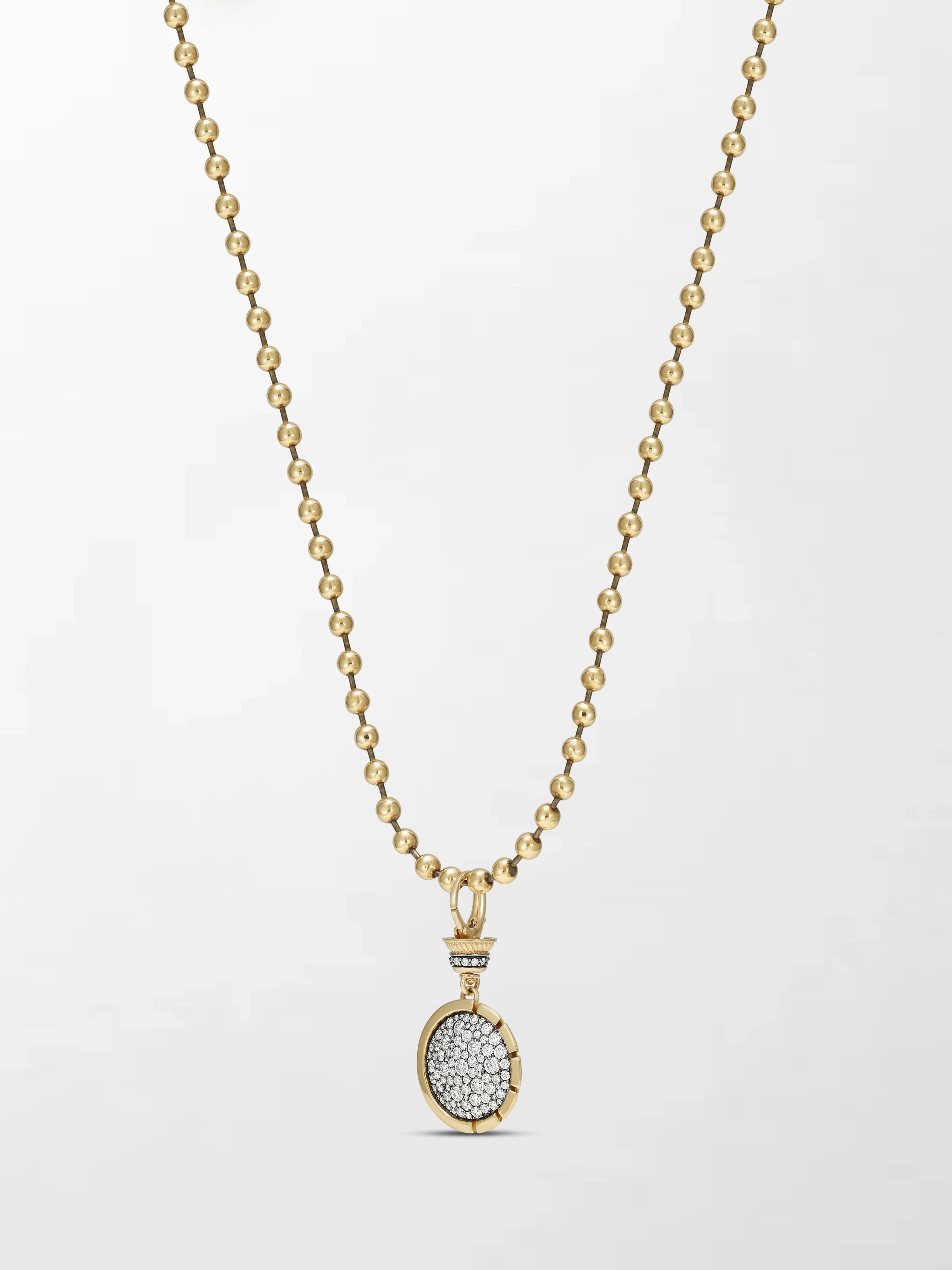 Split Bezel Midnight Pendant with Ball Chain
