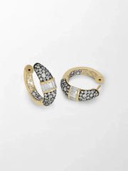 Rhodium Pavé Baguette hoops