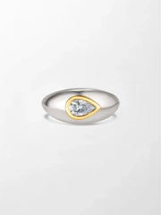 Pear Duo-Tone Ring