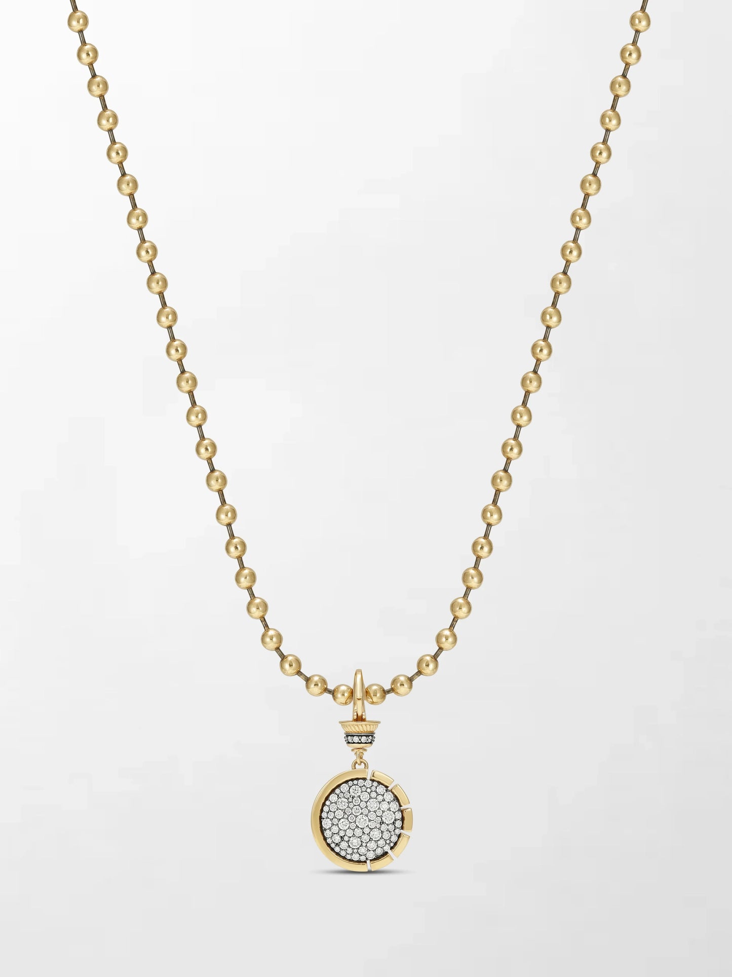 Split Bezel Midnight Pendant with Ball Chain