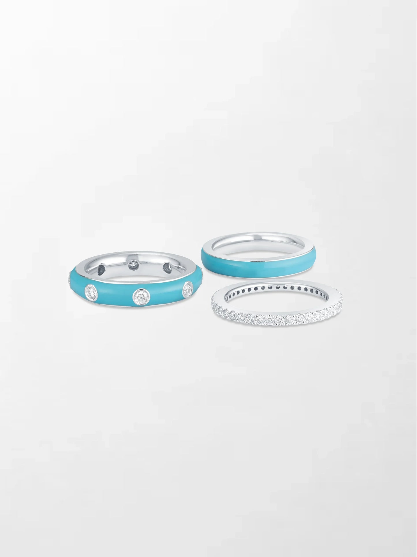 Blue Enamel Stack Ring