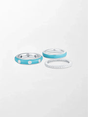 Blue Enamel Stack Ring