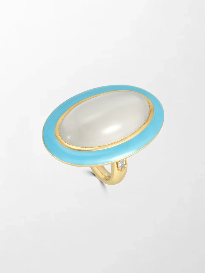 Moonstone Enamel Ring