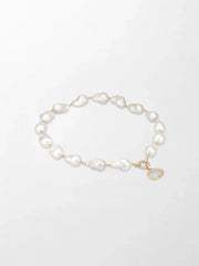 Baroque Pearl Necklace with Split Bezel Pavé Pendant