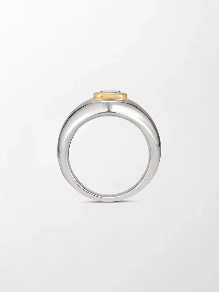 Emerald Duo-Tone Ring