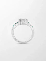 Emerald Baguette Clasp Ring