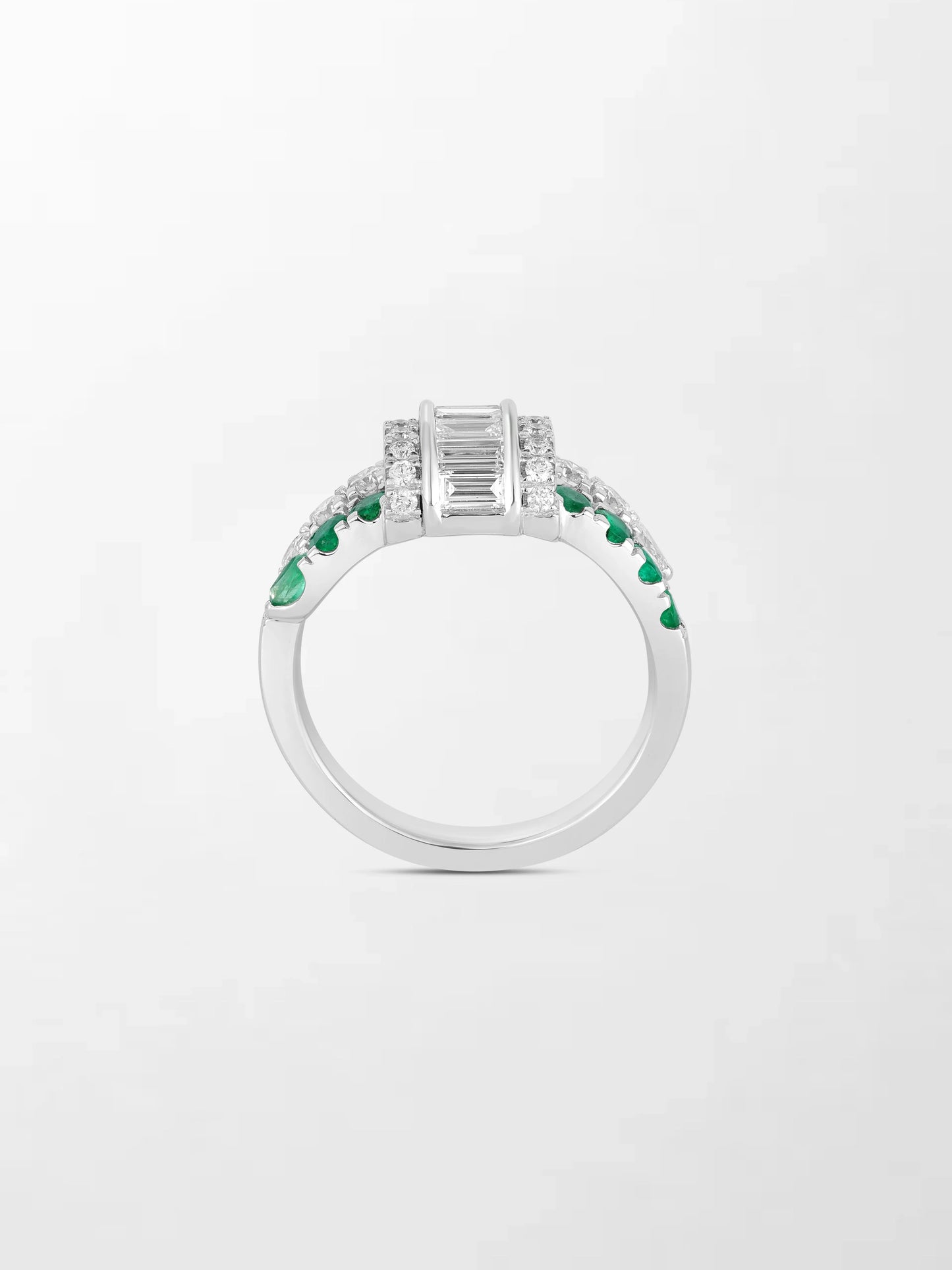 Emerald Baguette Clasp Ring