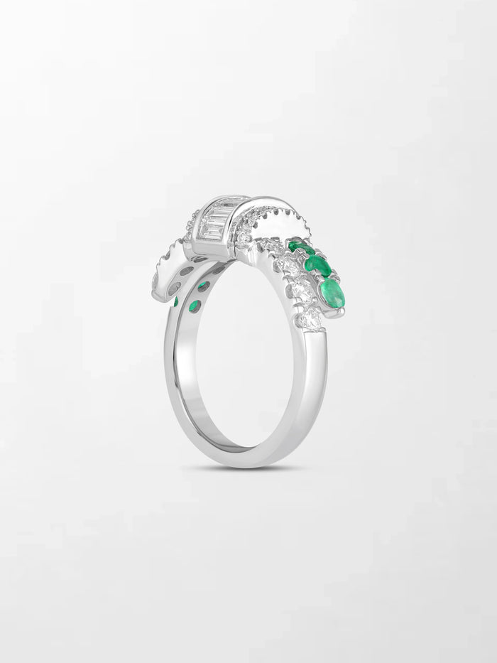 Emerald Baguette Clasp Ring