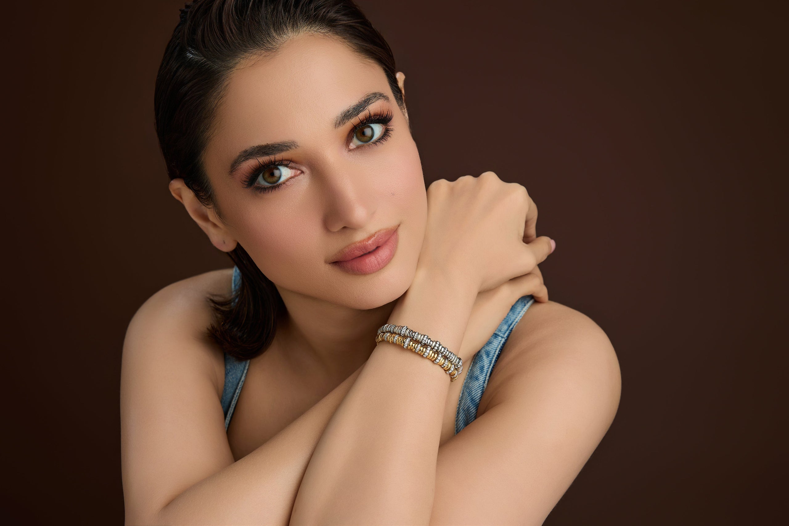 Snow Rondelle Stack Bracelet