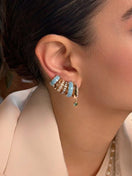 Blue Enamel Heart Emerald Climber