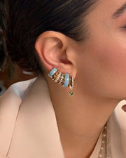 Blue Enamel Heart Emerald Climber